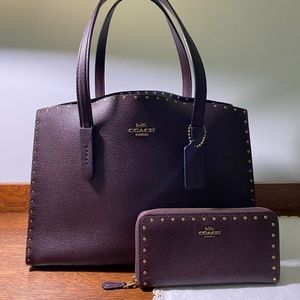 Coach, Charlie Carryall With Rivets (32987) in Oxblood